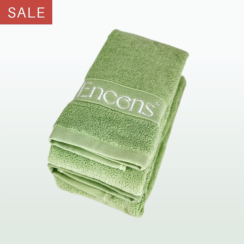 北歐風情洗沐洗臉毛巾 - 靜謐綠 | 厚實親膚 | 100%純棉 - 毛巾浴巾 - 棉．麻 綠色