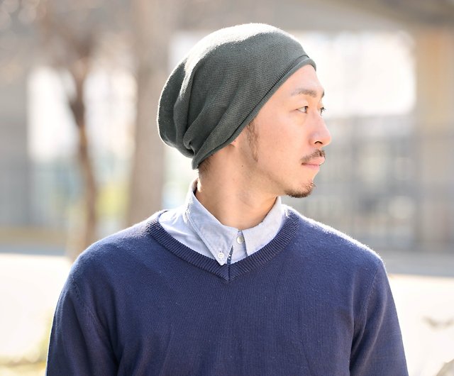 Casualbox mens Made in Japan Organic Knit Beanie Hat Slouch warm winter