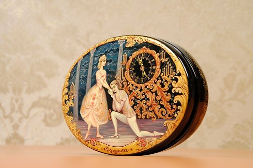 WhiteNight Cinderella Ballet lacquer box decorative painted art Christmas Gift Wrapping