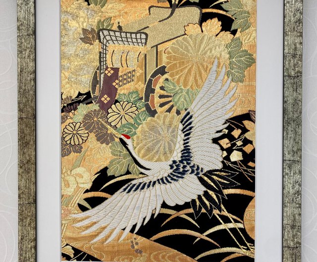 壁掛け　着物アート　富士山　着物　袴　日本画 kimonochidori_10-4505