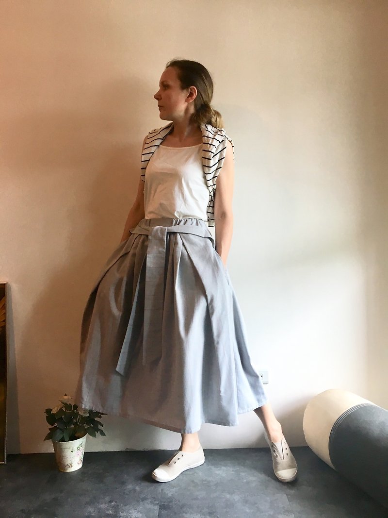Vision grey skirt - 裙子/長裙 - 棉．麻 