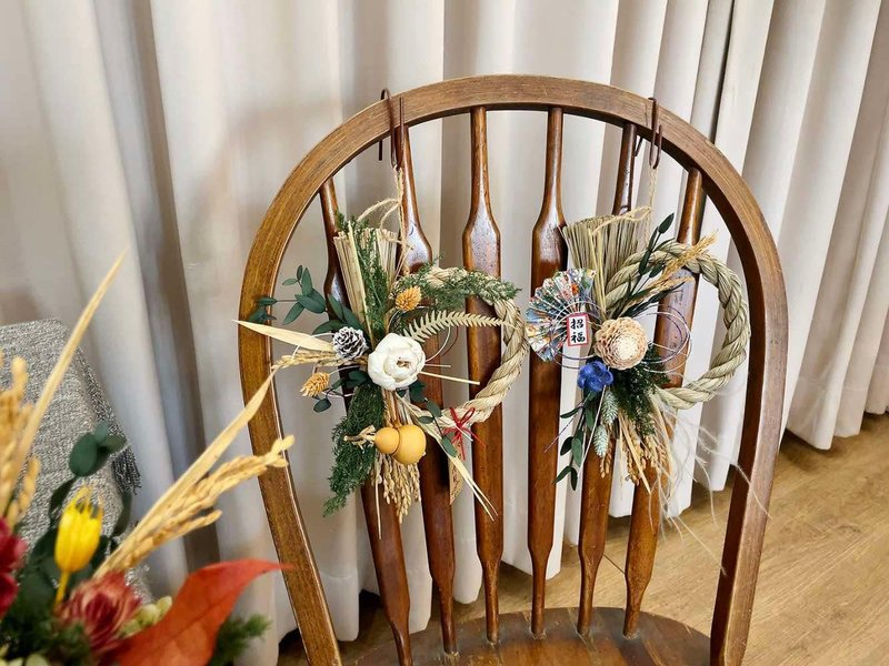 Dried flower hanging ornaments [Blessing Notes with Rope] Lucky and Good Luck Opening Gifts New Home Flower Gifts Housewarming Promotion - ช่อดอกไม้แห้ง - พืช/ดอกไม้ 