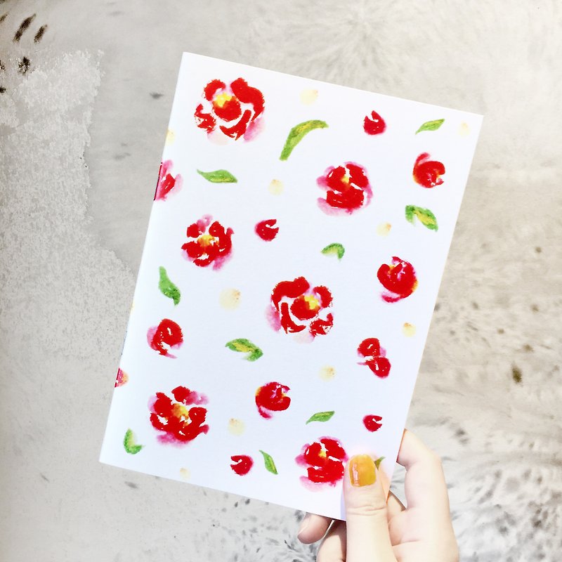 Floral blank notebook - สมุดบันทึก/สมุดปฏิทิน - กระดาษ สีแดง