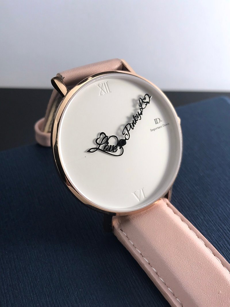 Goody Bag -客製化指針手錶經典/羅馬款+指針加製+背蓋刻印 - 男裝錶/中性錶 - 其他金屬 金色