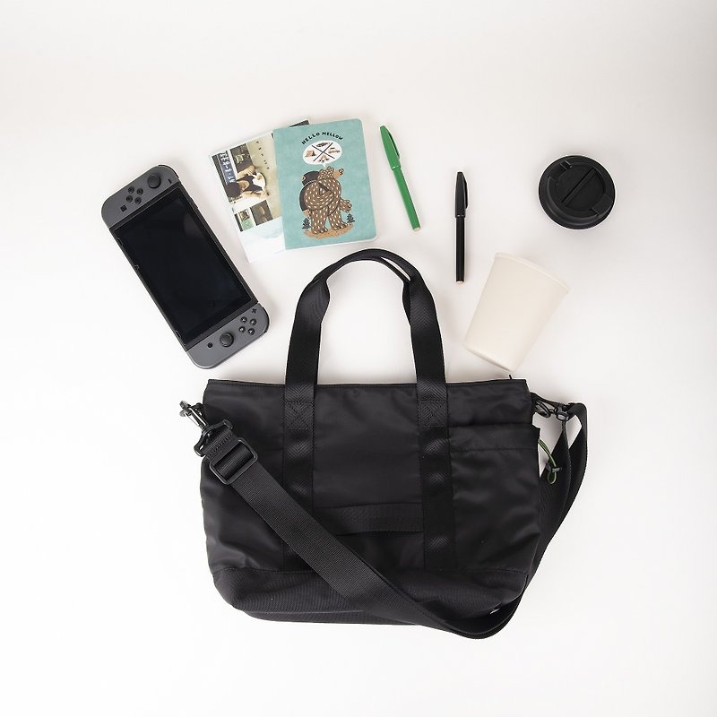 Tote+ Vintage Tote Bag Large Capacity Lightweight Waterproof Crossbody Handheld High Quality Nylon Black - Messenger Bags & Sling Bags - Nylon 