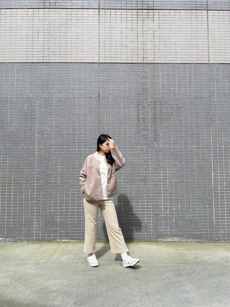 Wool detail baseball jacket - เสื้อแจ็คเก็ต - ขนแกะ 