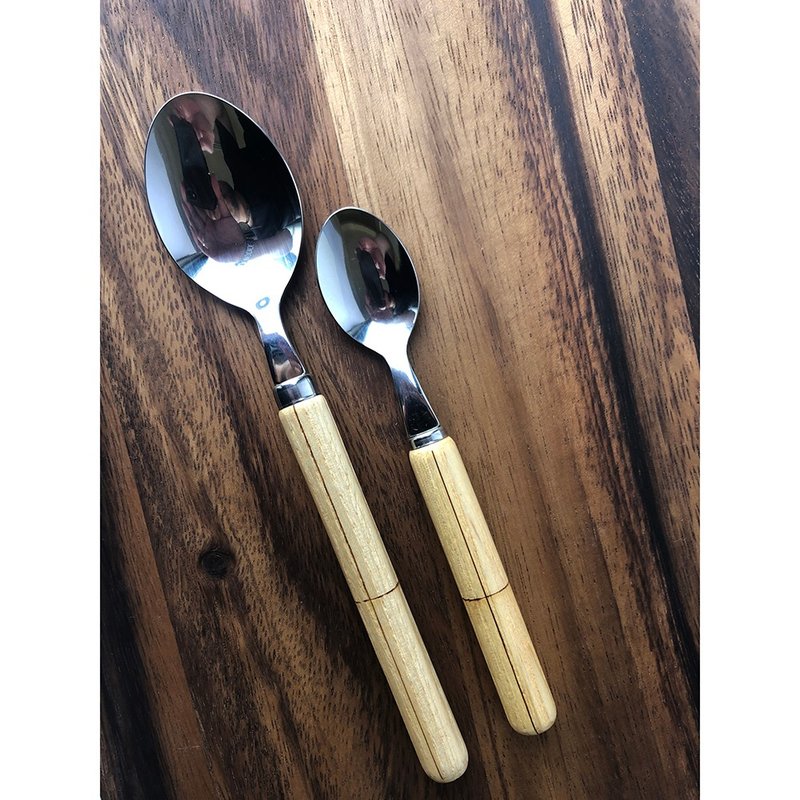 [Special Offer] MEISTER HAND ASIAN Wooden Handle Tableware Plaid - ช้อนส้อม - ไม้ 