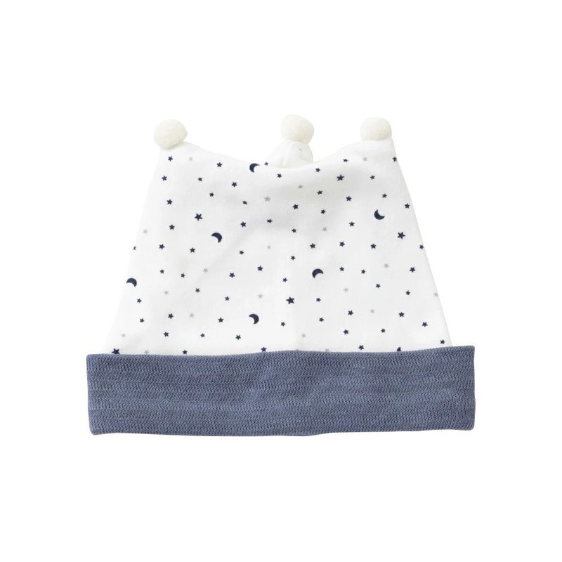 [Japan OP mini] Three-dimensional baby hat blue and white starry sky - หมวกเด็ก - ผ้าฝ้าย/ผ้าลินิน 