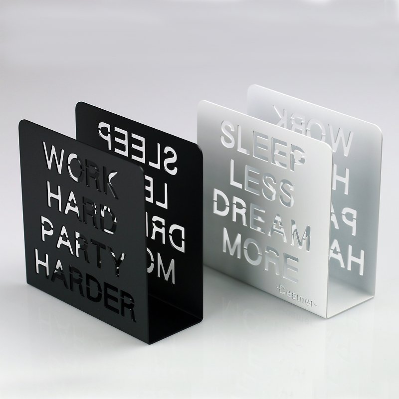 [OPUS Dongqi Metal Works] One-sentence storage rack/positive energy inspirational objects/text art/birthday gift - ผ้ารองโต๊ะ/ของตกแต่ง - โลหะ สีดำ