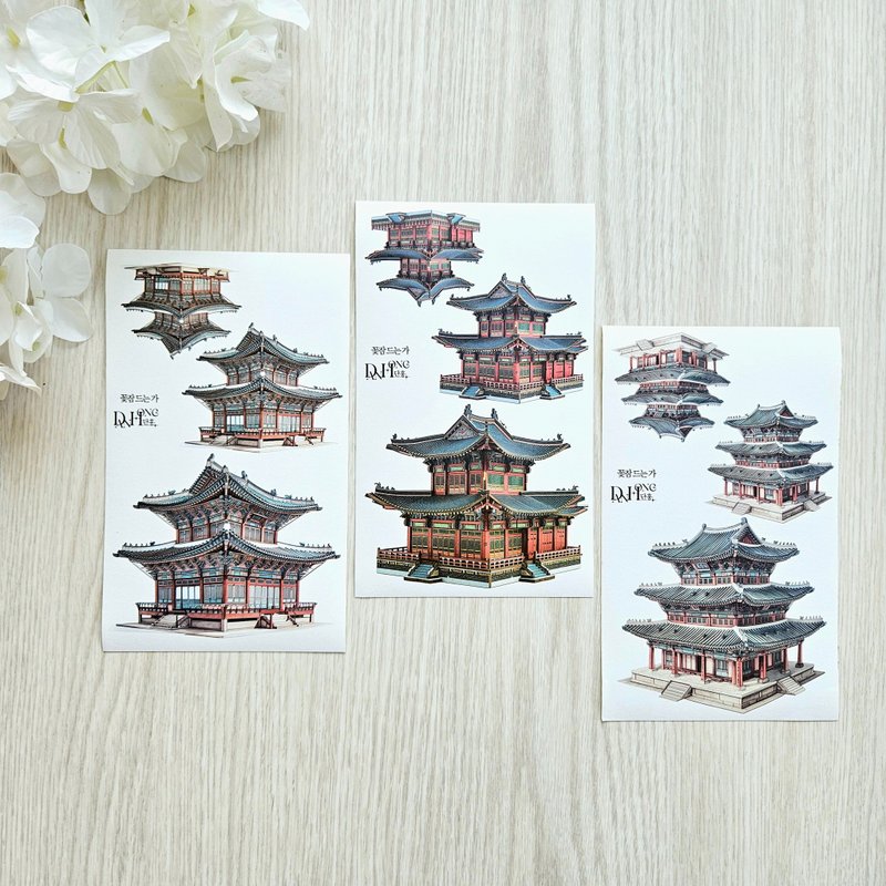 Oriental honog paper sticker_Flower Fall Asleep - 貼紙 - 紙 
