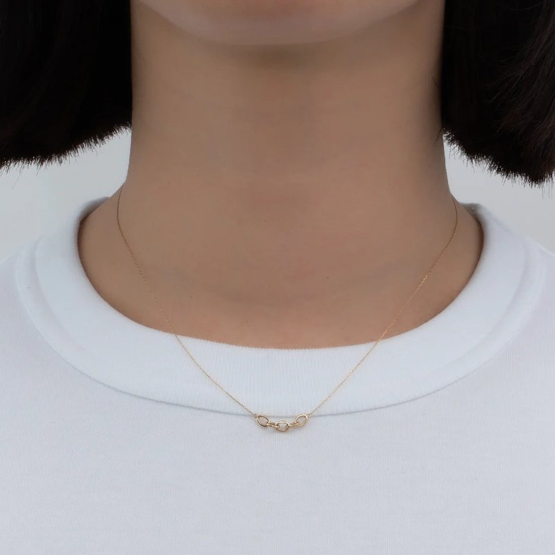 Japanese MONATELIER | K10 (gold) necklace [Aubrey 5 rings] - สร้อยคอ - เครื่องประดับ สีทอง