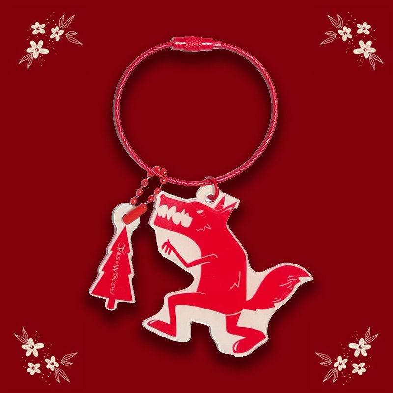 Key Chain Big Bad Wolf Premium - 吊飾/掛飾 - 壓克力 紅色