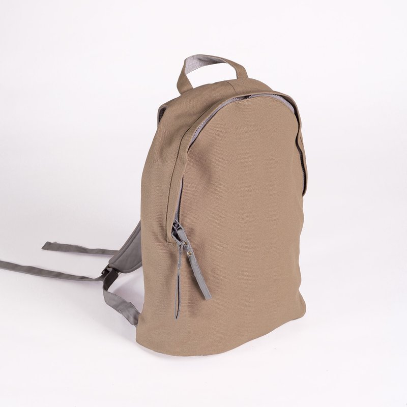 New color available - lightweight backpack/milk tea color - กระเป๋าเป้สะพายหลัง - ผ้าฝ้าย/ผ้าลินิน สีกากี