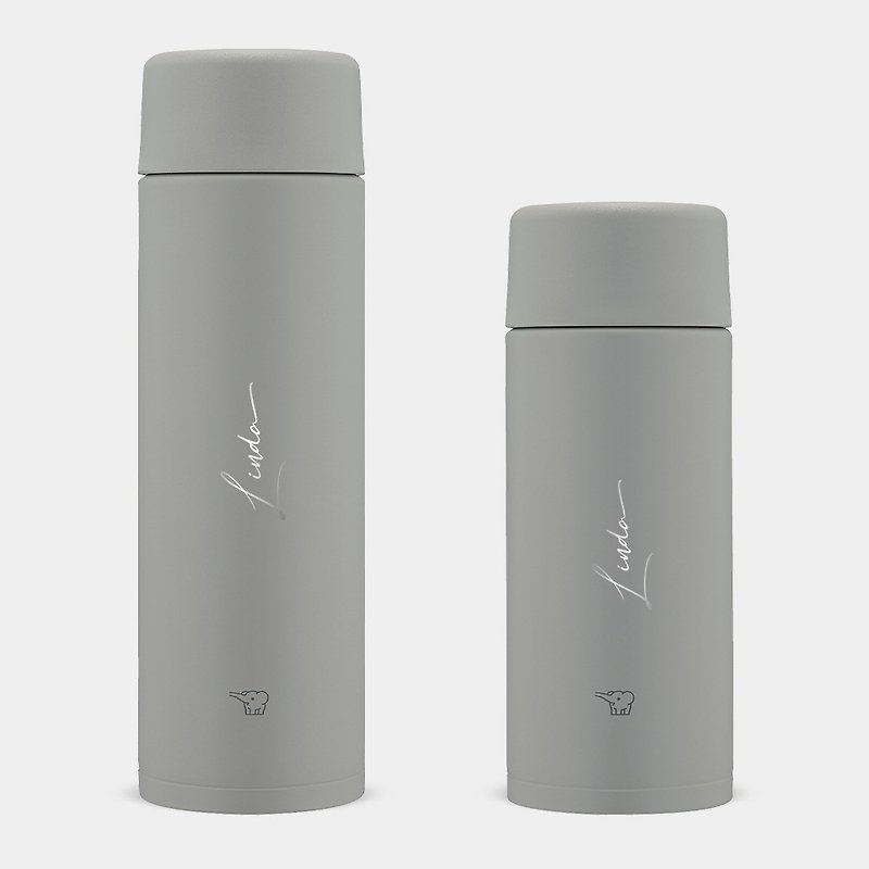【Laser Engraving】Customized Gift English Name Zojirushi Stainless Steel Thermos Mug PU016 - Vacuum Flasks - Stainless Steel Gray