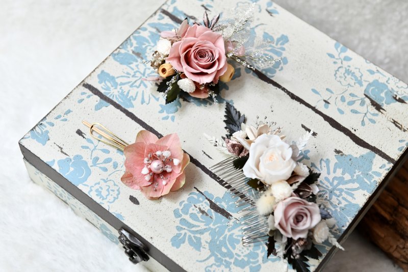 花藝課程・Classical Rose Hair Accessories  古典玫瑰髮飾系列 - 植栽/花藝 - 植物．花 