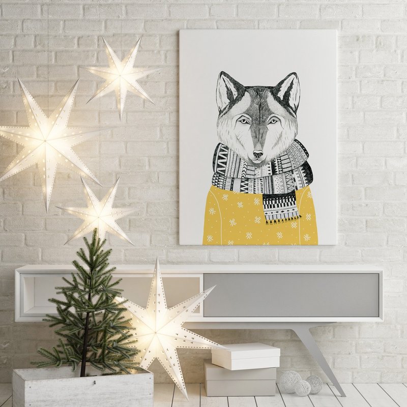 Christmas of Polar Animals - Polar Bear- Christmas Illustrations/Christmas Decor - Posters - Other Materials Multicolor