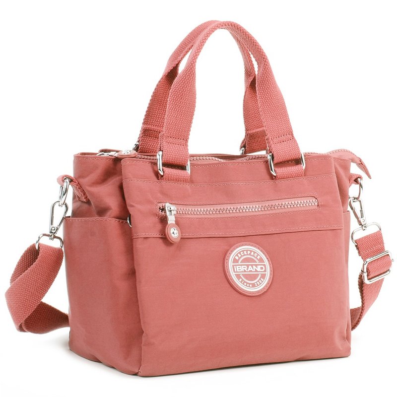 Coral pink _ dual-purpose tote bag _ the strongest storage with zipper can be cross-body _ adjustable strap - กระเป๋าถือ - วัสดุกันนำ้ สึชมพู