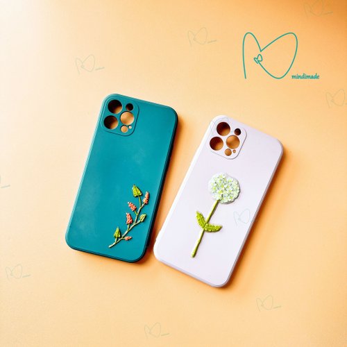 mindimade 小清新* 手工黏土繡球花iPhone手機套手機殼