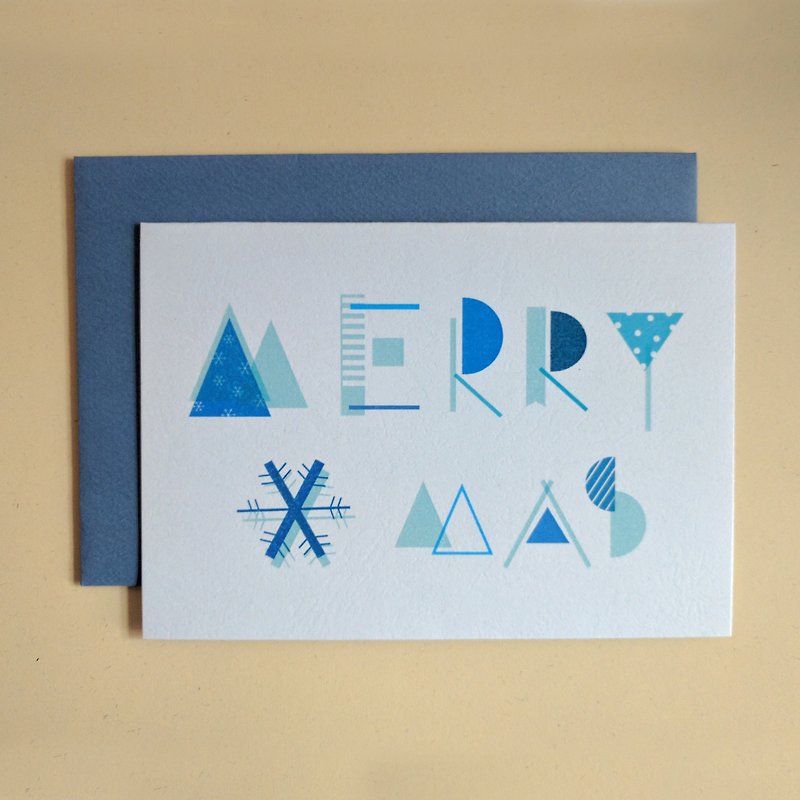 Blue Winter Christmas cards Merry X'Mas - Cards & Postcards - Paper Blue