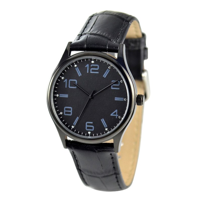 Christmas gift - Minimalist Big Index Watch - Unisex - Free shipping worldwide - นาฬิกาผู้หญิง - โลหะ สีดำ
