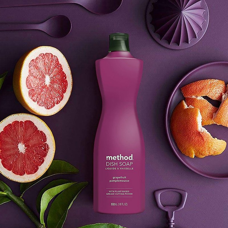 method Mei Ze Morandi Dishwashing Liquid Grapefruit 532ml - Dish Detergent - Other Materials Purple