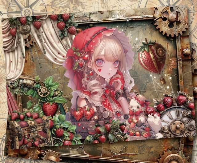 Ichigozukinリバーシブルデザインペーパー7種 - ショップ nene