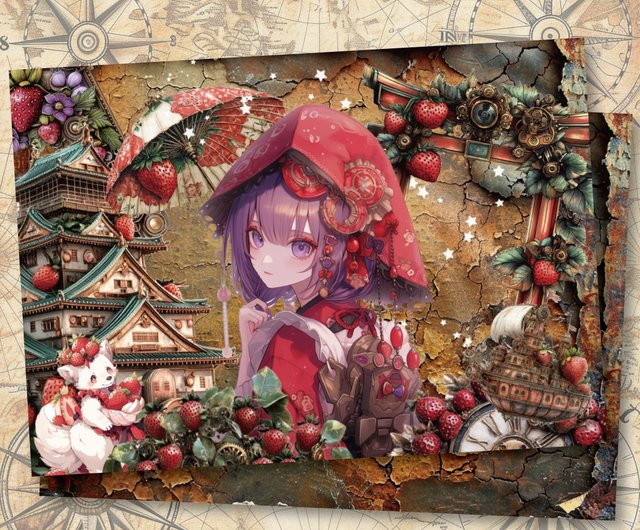 Ichigozukinリバーシブルデザインペーパー7種 - ショップ
