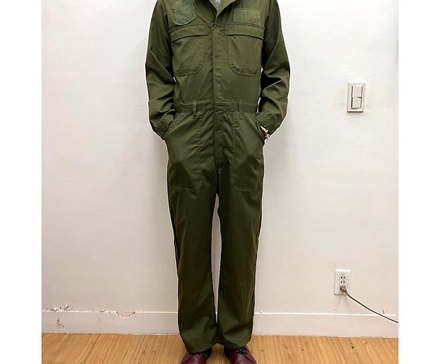 U.S. Army public hair jumpsuit military green patch vintage second