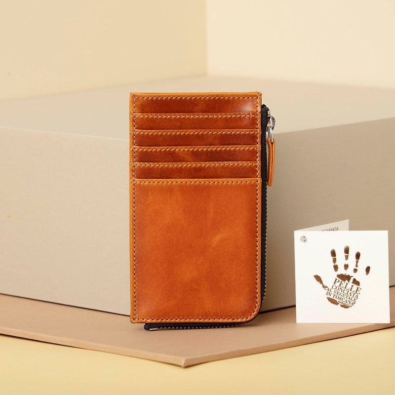 Leather Card Holder with Zip - Card Holders & Cases - Genuine Leather 