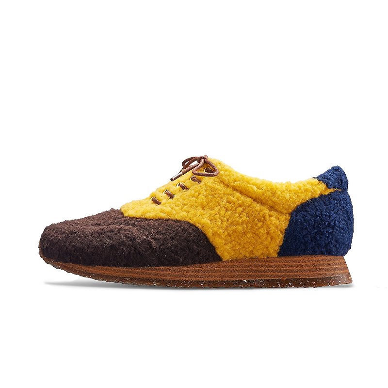 INUIT M1166 BrownNavy Faux Shearling sneakers - Women's Oxford Shoes - Cotton & Hemp Multicolor