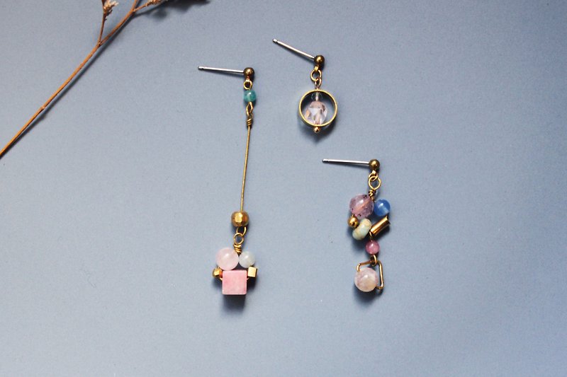 Silence - earring  clip-on earring - Earrings & Clip-ons - Other Metals Pink