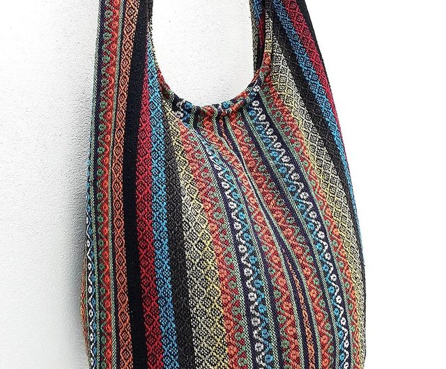 Woven Cotton Bag Shoulder bag Long Strap Crossbody bag Multi-color