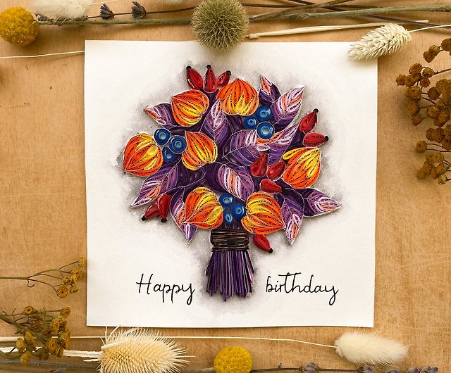 Kwan Crafts Happy Birthday Good Luck Flowers Leaves India
