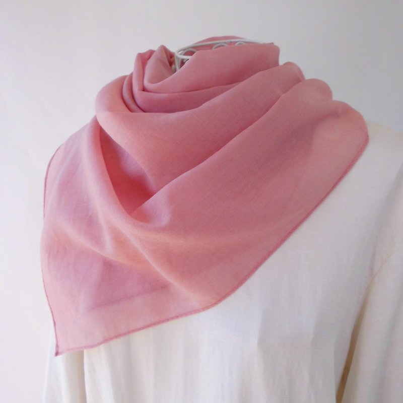 草木染め・使いやすい薄手ウール・ストール_1・ベビーピンク  - 圍巾/披肩 - 羊毛 粉紅色