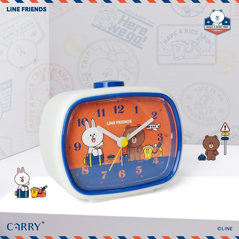 LINE FRIENDS love travel alarm clock (silent sweep second movement) - นาฬิกา - พลาสติก สีน้ำเงิน