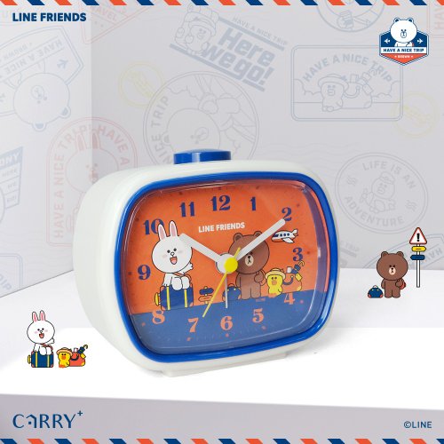 Carry+ LINE FRIENDS愛旅行鬧鐘 (靜音掃秒機芯)