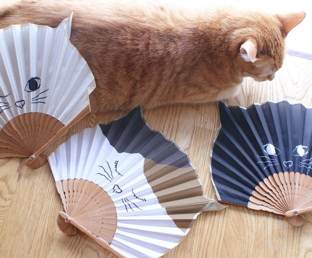 Destino Style 日本那堤貓摺扇公司貨貓奴聖品涼夏必備 設計館4u4u 扇子 Pinkoi