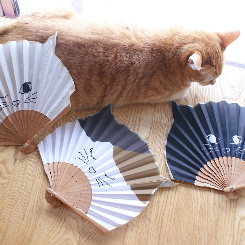 【DESTINO STYLE】Nati Cat Folding Fan Company, Japan - พัด - ไฟเบอร์อื่นๆ 