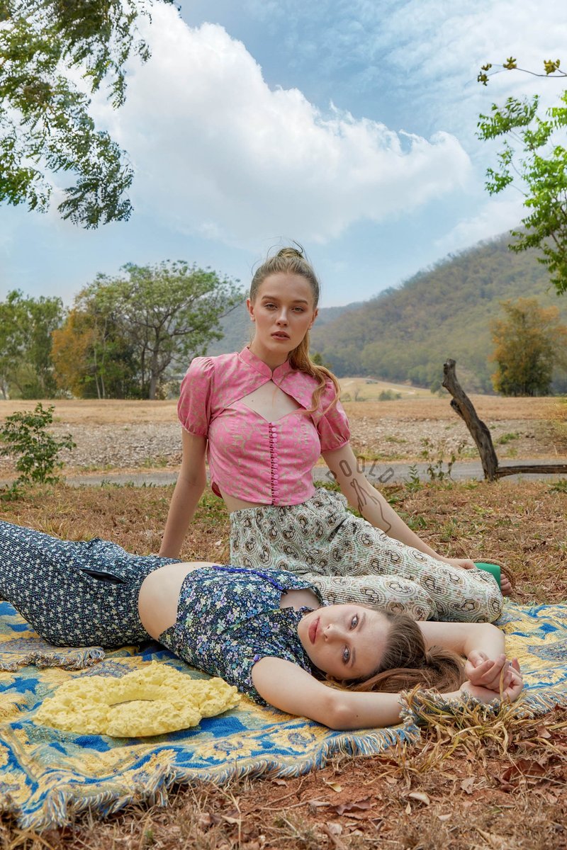 Aprilpoolday / MINI PUFF / チャイニーズピンクローズ - トップス - コットン・麻 