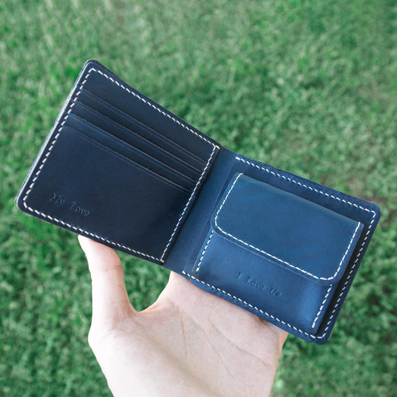 Coin slot wallet/short clip/ Silver/wallet [hot stamping experience/group of one person] Taichung Donghai Course - เครื่องหนัง - หนังแท้ 