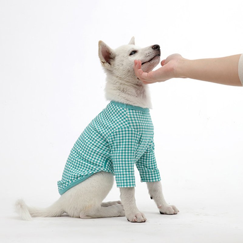 Gelato Pet T-Shirt-Plaid (Long Sleeve, Multicolor) - ชุดสัตว์เลี้ยง - ผ้าฝ้าย/ผ้าลินิน หลากหลายสี