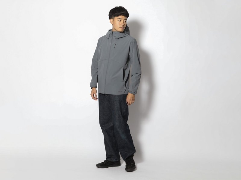 Active Comfort 拉鍊連帽外套 灰色 - 男夾克/外套 - 尼龍 灰色