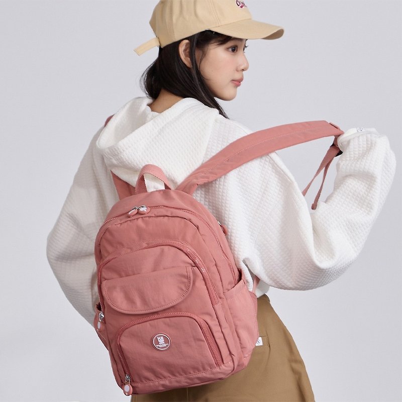 【Kinloch Anderson】FRANCIS flip backpack- Peach - Backpacks - Nylon Red