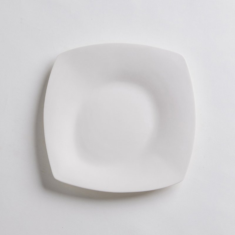 [3,co] Ocean Square Plate (Large)-White - Plates & Trays - Porcelain White