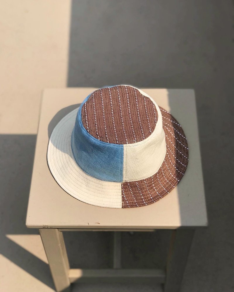 Patchwork Bucket Hat  (Waterproof) - Hats & Caps - Cotton & Hemp 