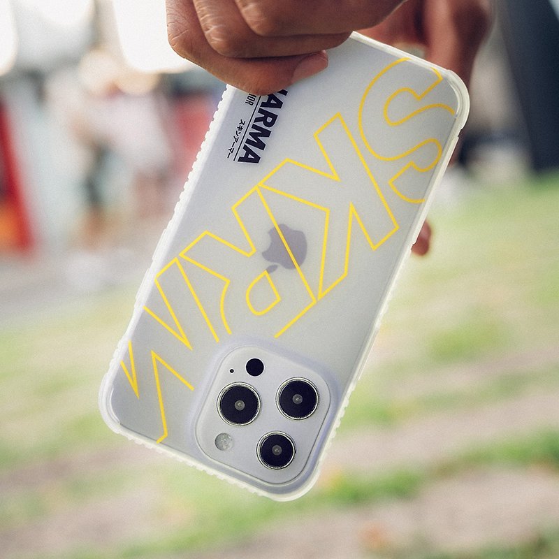 iPhone 13 系列 Uemuki 大logo抗指紋防摔手機殼-透黃 - 手機殼/手機套 - 塑膠 黃色