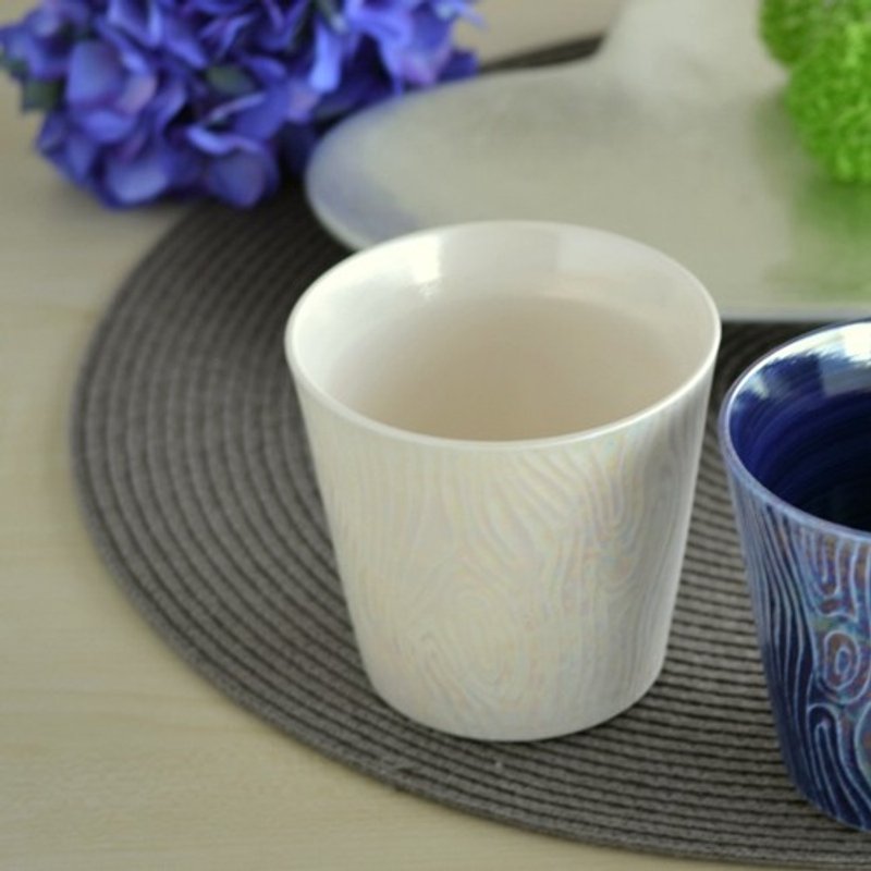 Sparkling wood grain rock cup (white) - แก้วมัค/แก้วกาแฟ - ดินเผา 