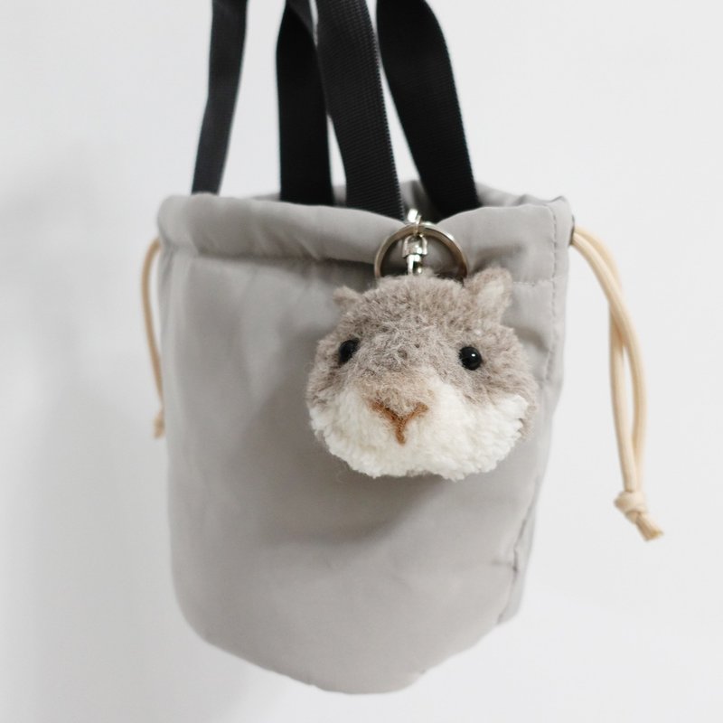 Cute Healing Series-Hamster Yarn Ball Key Ring Charm Customized - Keychains - Wool Gray