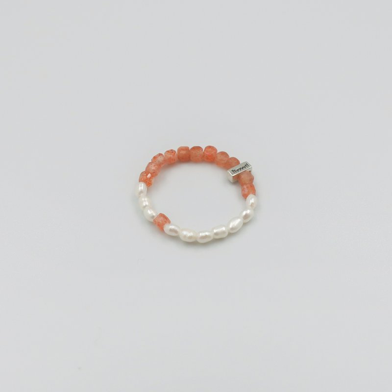 | FLUX | Sunset Pearl Ring - แหวนทั่วไป - ไข่มุก สีส้ม