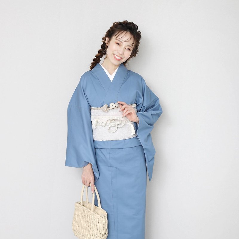 和服 單品 丹寧 棉質 女 日本 Hitoe kimono M L - 其他 - 棉．麻 藍色